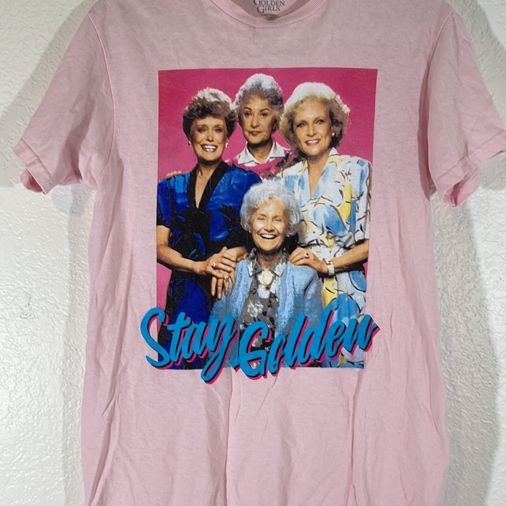 Golden Girls Stay Golden Pink Graphic T-Shirt Pink Size Small